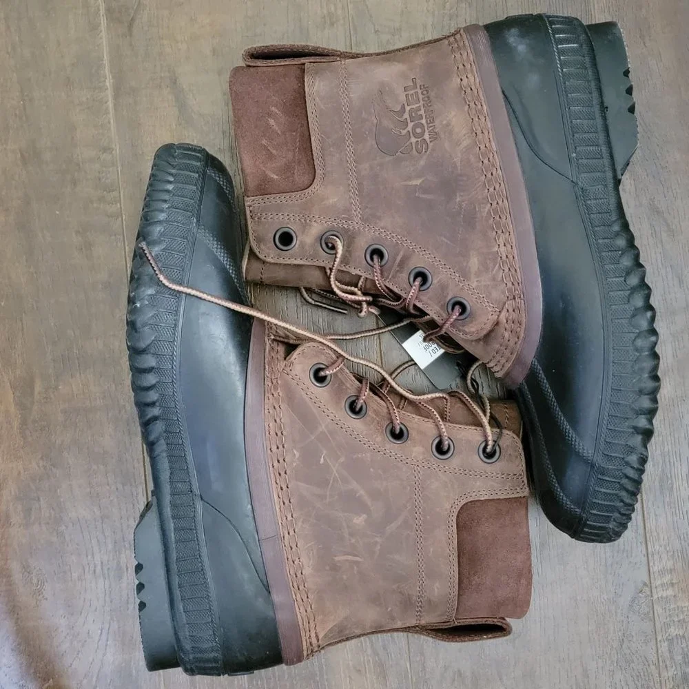 NEW Sorel Cheyanne II Winter Boot Mens 8 Womens 9.5 Waterproof Brown Leather